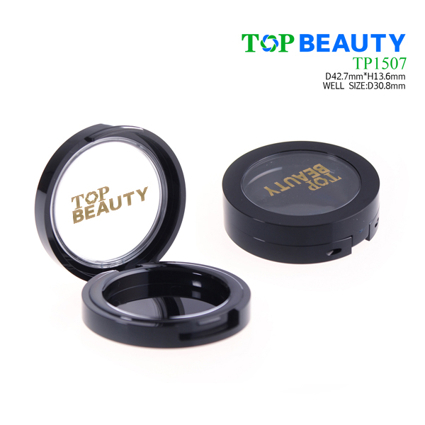 Round single well powder compact container with clear window (TP1507)