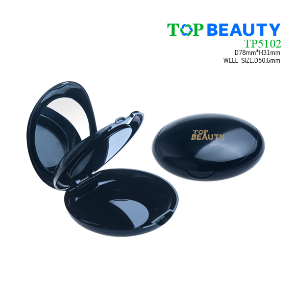 Round plastic compact single well case TP5103