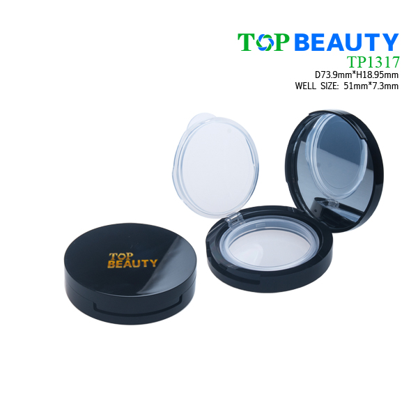 Round  plastic compact case BB case with single well TP1317