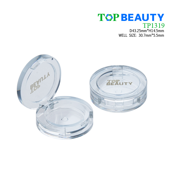 Round plastic compact single well case TP1319