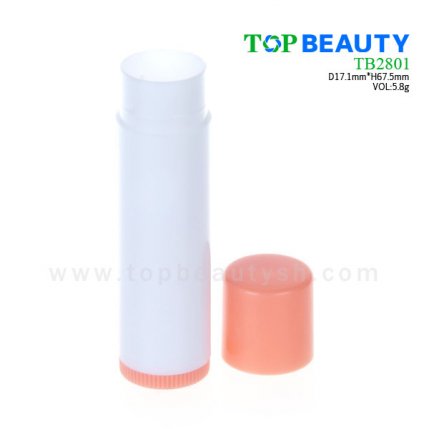 Cylinder plastic  lip balm container (TB2801)