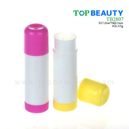 Cylinder plastic  lip balm container (TB2807)