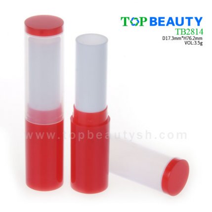 Cylinder plastic  lip balm container (TB2814)