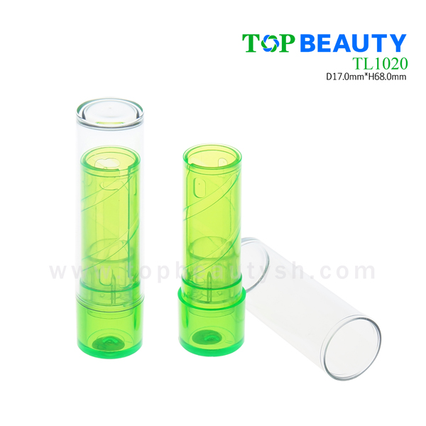 Cylinder plastic clear transparent lipstick tube (TL1020)