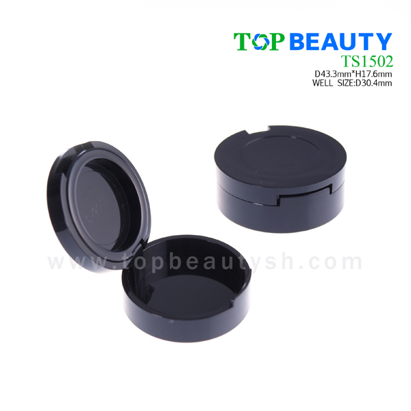 Round single powder eye shadow compact container with flat cover(TS1502)