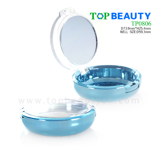 Round single well compact powder container with clear cover(TP0806)
