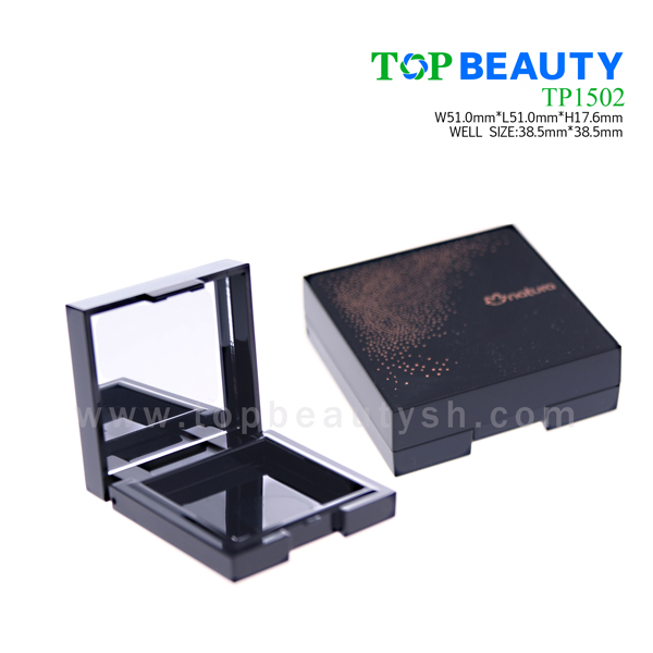 Square single well powder compact container with mirror (TP1502)