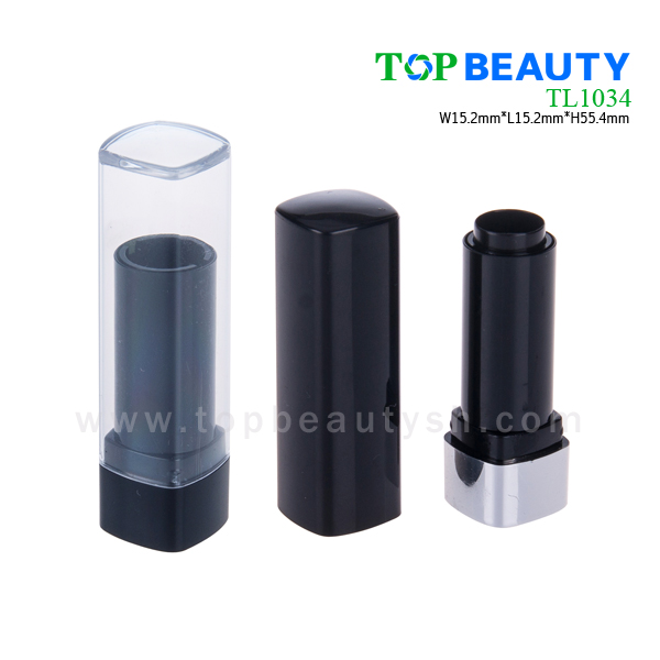 Square mini plastic clear transparent lipstick tube (TL1034)