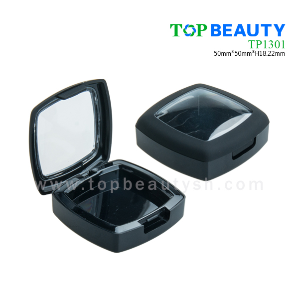 Square single well powder compact container with clear window(TP1301)