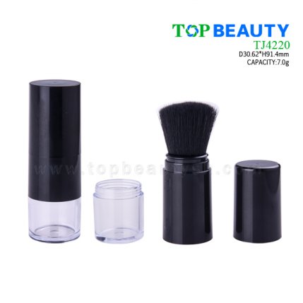 Round plastic loose powder jar with brush 7.0g  TJ4220