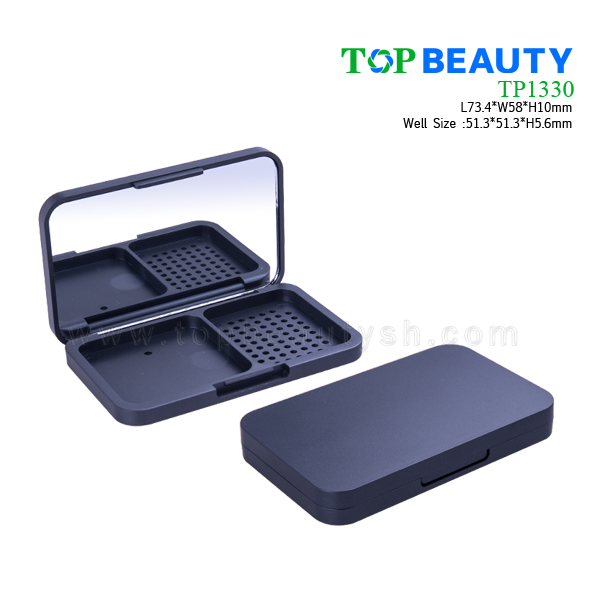 Rectangle eye shadow case with two wells TP1330
