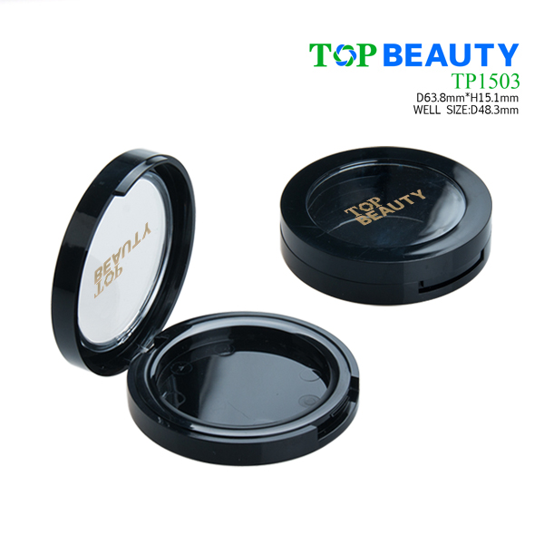 Round single well powder compact container with clear window (TP1503)