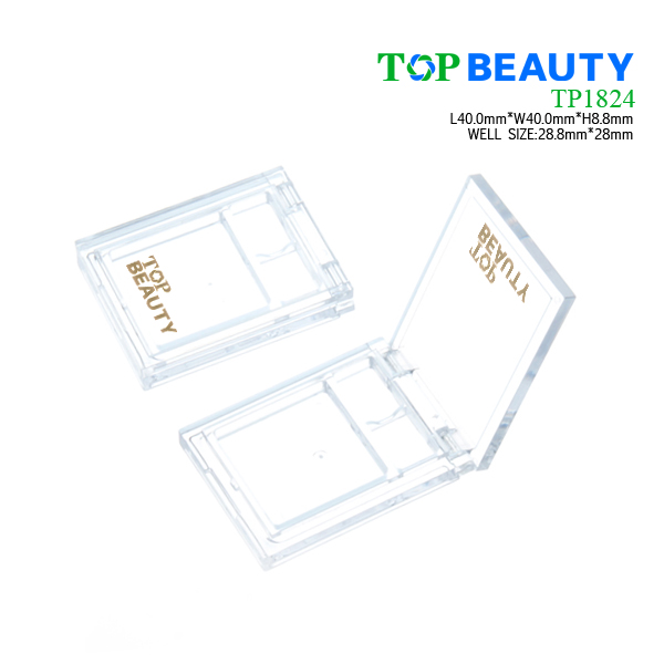 Square clear single well press powder compact container(TP1824)