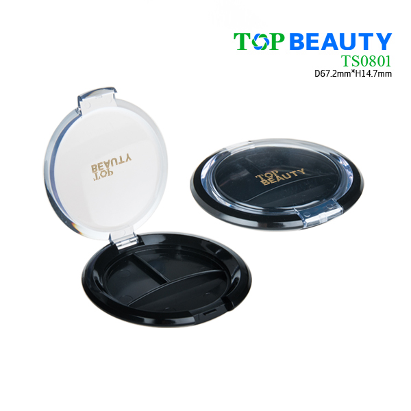 Round 3 well eyeshadow compact case with clear cap (TS0801)
