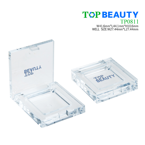 Square clear single well press powder compact container (TP0811)