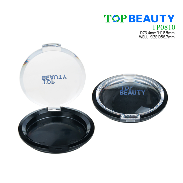 Round single well compact powder container with clear dome cover(TP0810)