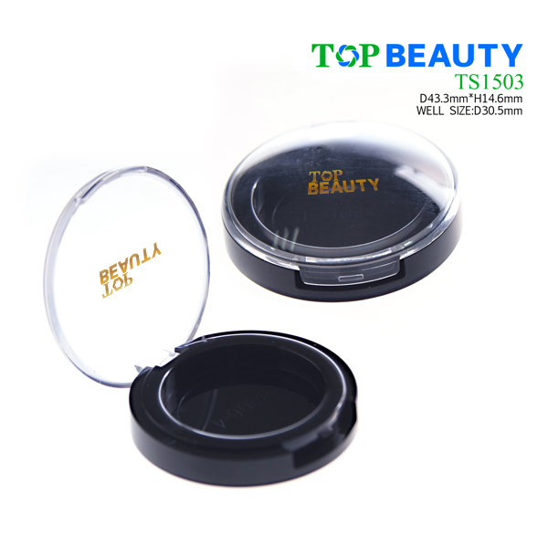 Round single powder eye shadow compact container with dome clear cover(TS1503)