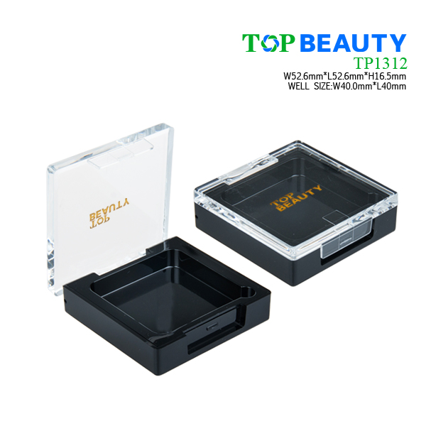 Square single well powder compact mirror case(TP1312)