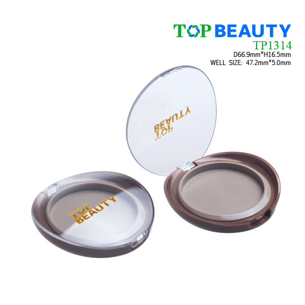 Round compact case with transparent Irregular cover (TP1314)