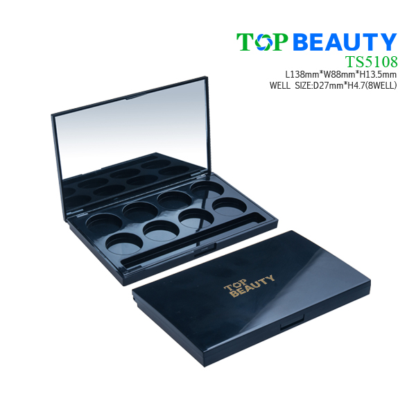 Rectangle eye shadow case with eight round well TS5108
