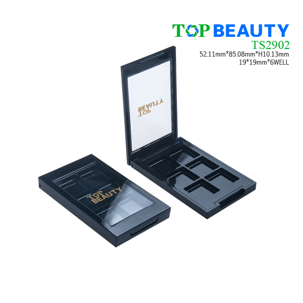 Rectangle plastic eye shadow case with 6 well TS2902