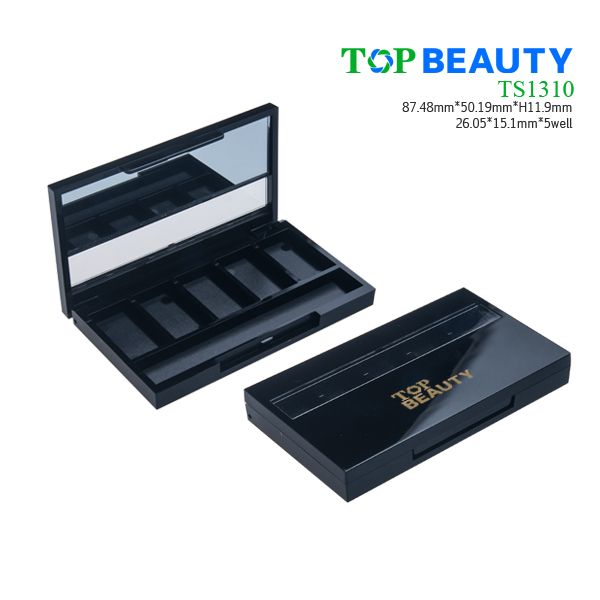 Rectangle plastic eye shadow case with 5 well TS1310