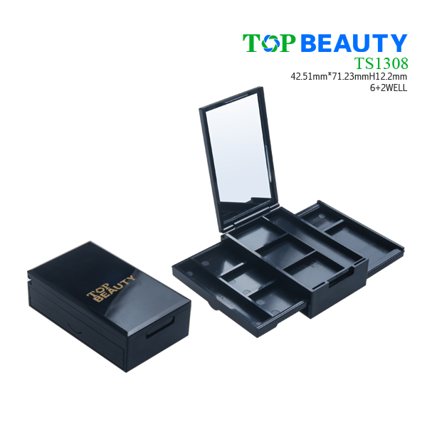 Rectangle plastic muti-function eye shadow case TS1308