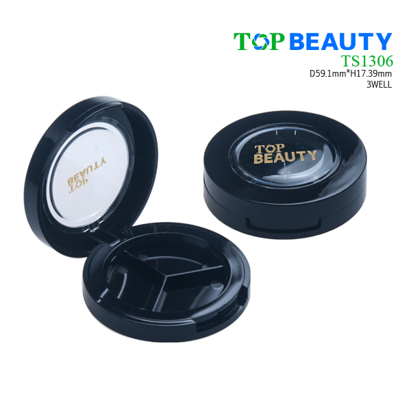 Round eye shadow case with single round well TS1306