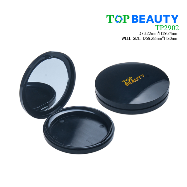 Round plastic compact single well case TP2902