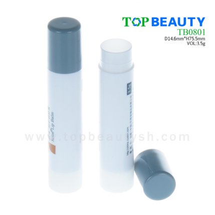 Cylinder plastic lip balm tube container packaging (TB0801)
