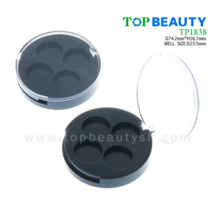 Round 4 well plastic empty cosmetic eyeshadow case(TP1838)