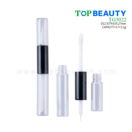 Round duo ends lip gloss and eye liner container TG3022