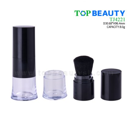 Round plastic loose powder jar with brush 8.0g TJ4221