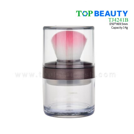 Cylinder Loose Powder Jar with Brush TJ4241B