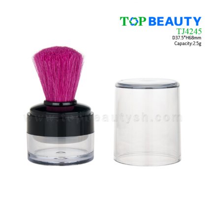 Cylinder Loose Powder Jar with Brush TJ4245