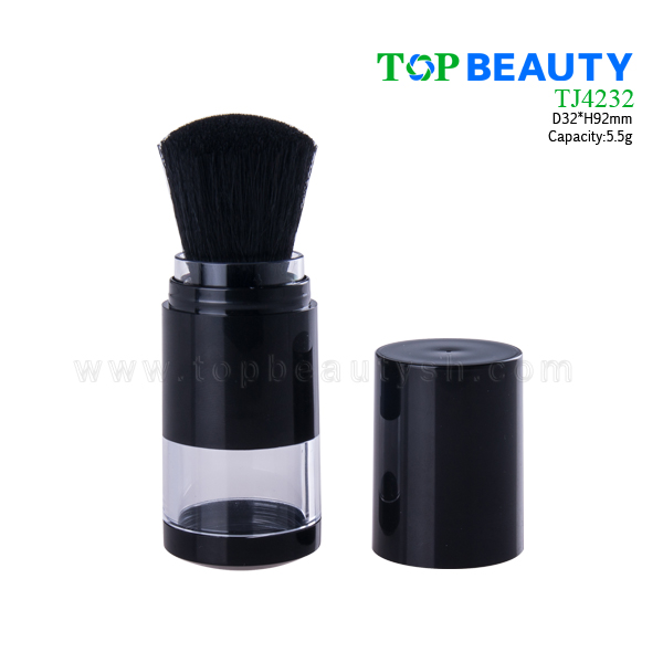 Plastic loose powder jar with brush TJ4232