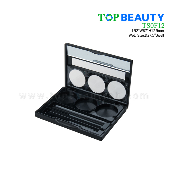 Rectangle Eye Shadow Case with 3 Wells（TS0F12）