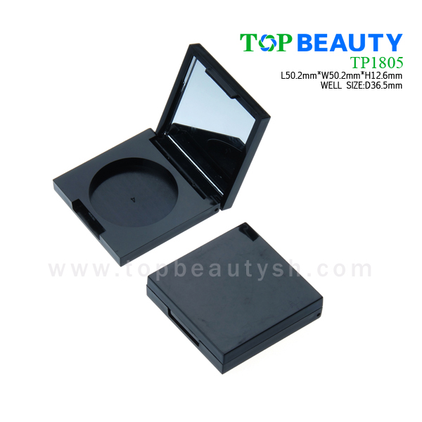 Square single well powder compact container with mirror(TP1805)