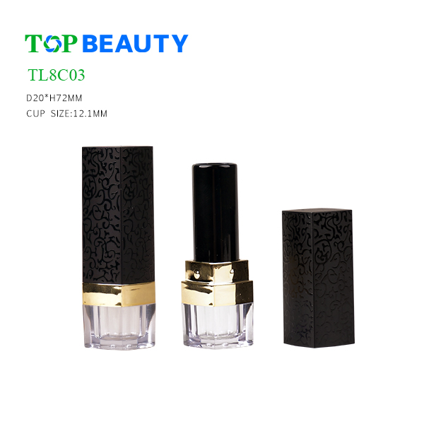 New Square Clear base Plastic Lipstick Tube(TL8C03)