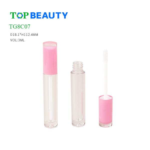 New Slim Round Plastic Clear Lip Gloss Tube(TG8C07)