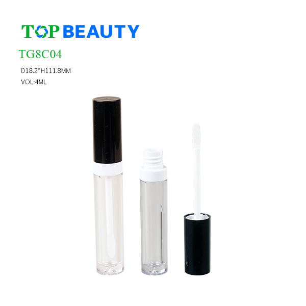 New Round Slim Clear Plastic Lip Gloss Tube (TG8C04)