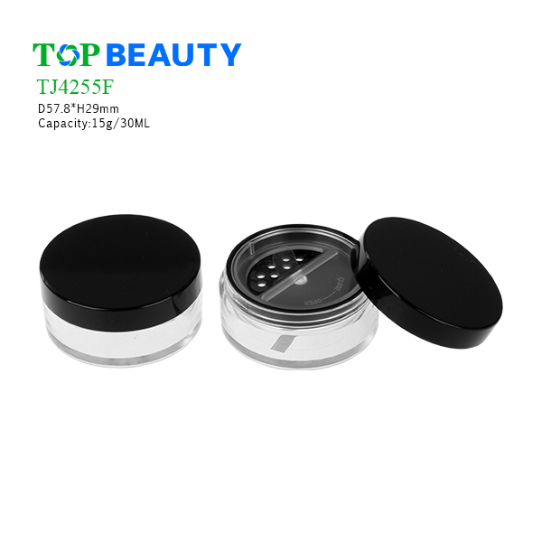 New Round Clear Plastic Loose Powder Jar (TJ4255F)