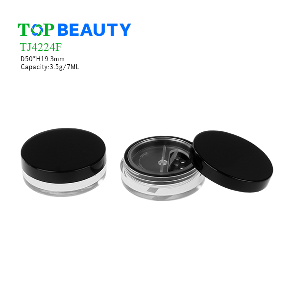 New Round Plastic Clear Loose Powder Jar (TJ4224F)