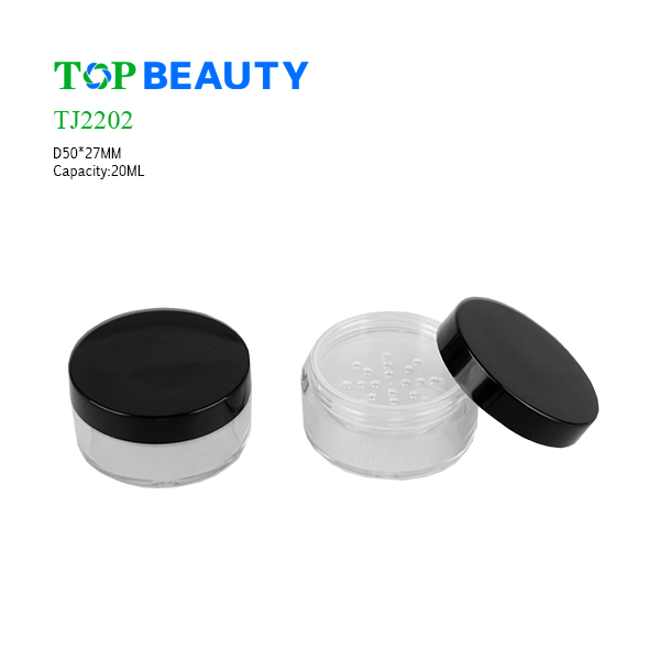 New Round Plastic Clear Loose Powder Jar (TJ2202)