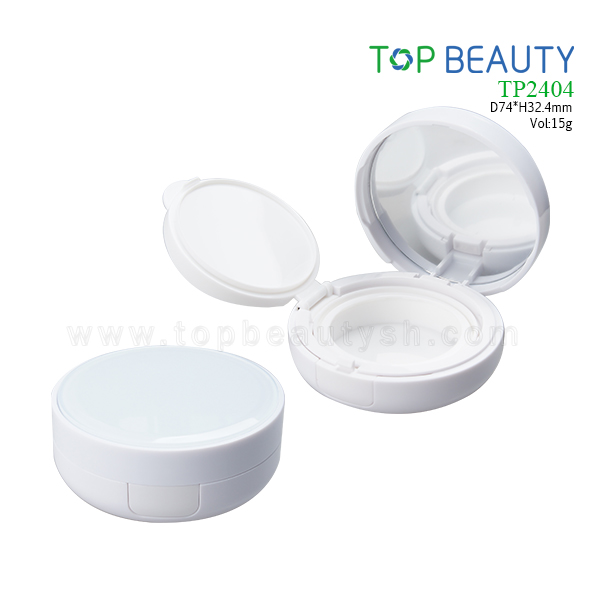 New Round Plastic Air tight Cushion Compact Case(TP2404)