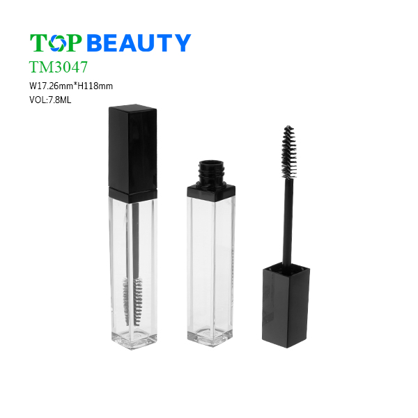 New Square Clear Single-end Plastic Mascara Container (TM3047)