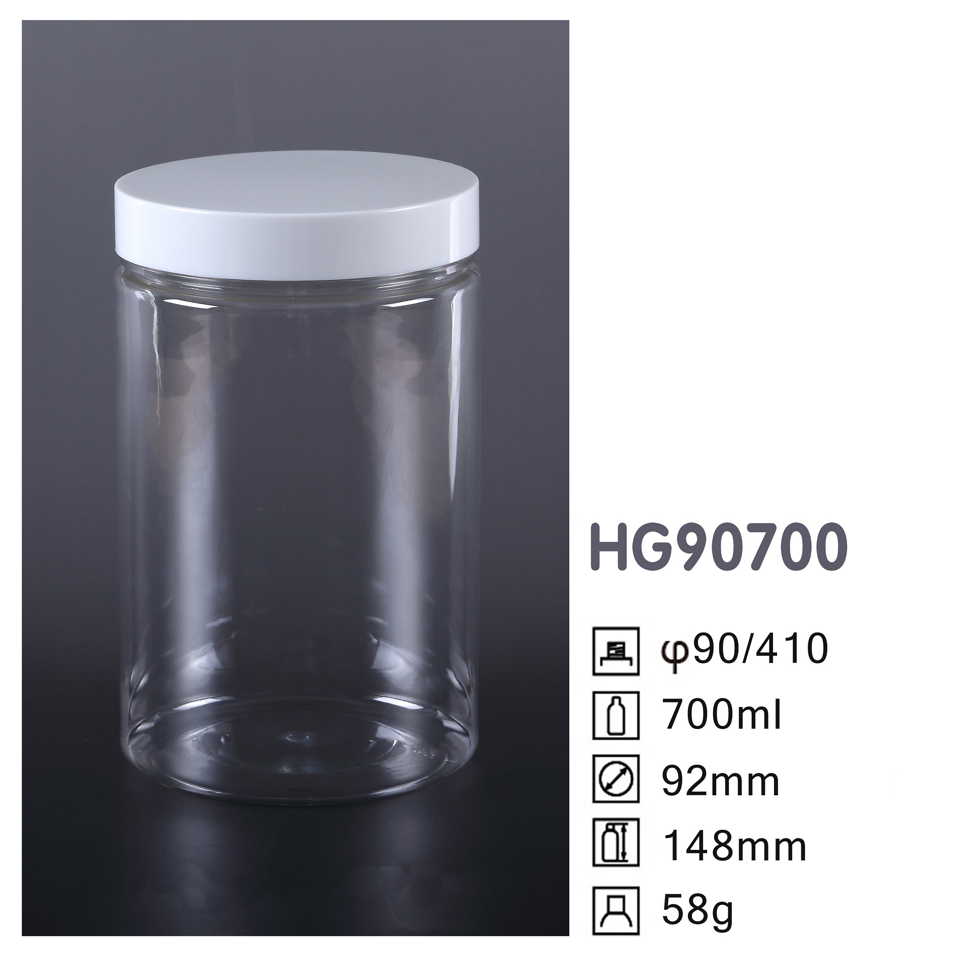 HG Round PET Jar HG90700